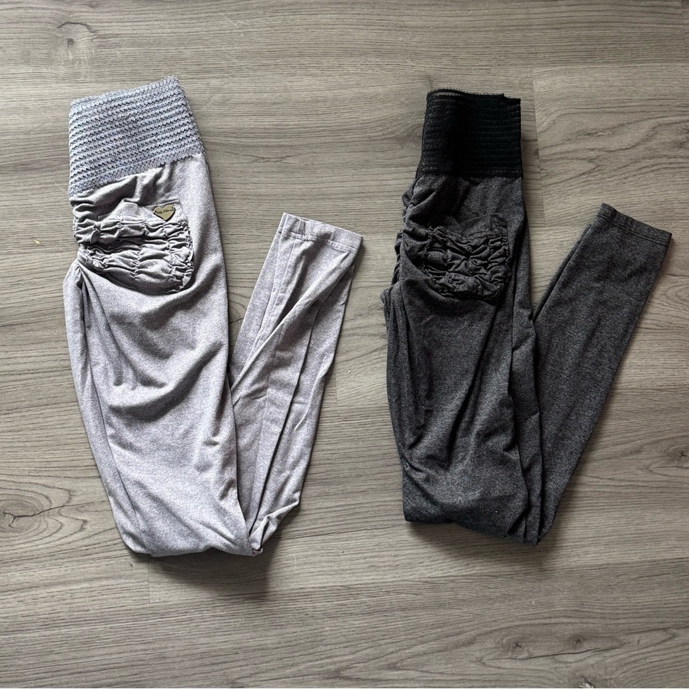 Cute Booty Lounge Gray and Dark Gray  Leggings